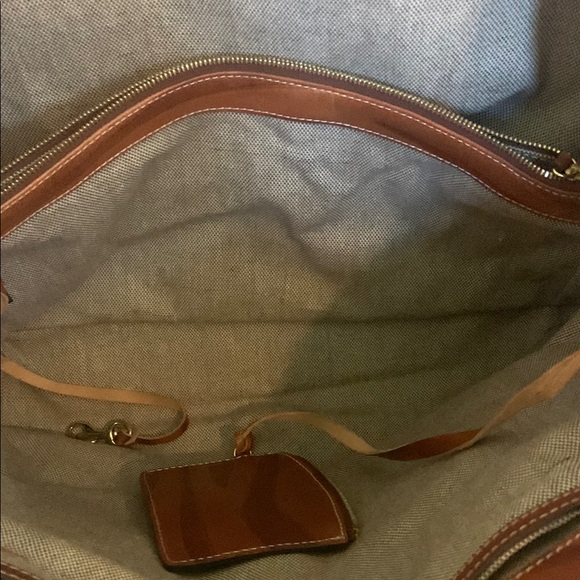 Dooney & Bourke Cognac Charleston Shopper Tote Zebra Leather Tote Bag - Picture 6 of 16